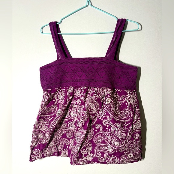 No Boundaries Tops - Vintage y2k no-boundaries Purple Paisley Tank Top size small